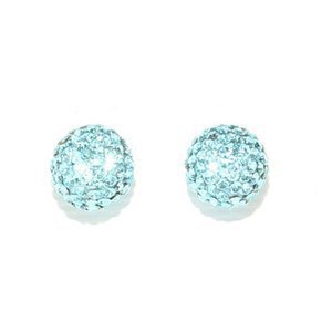 Aquamarine Crystal Ball Earrings with Swarovski Elements