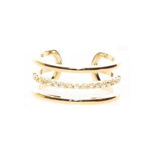 3 bar ring set with CZ crystals 3 bar ring set with CZ crystals