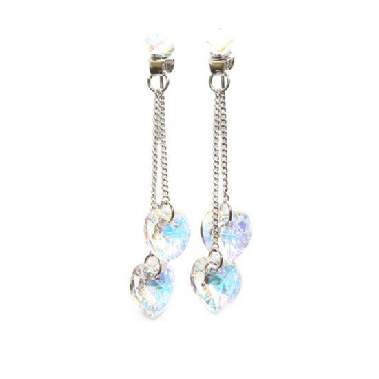Crystal cube and Aurora Boreale heart droplets