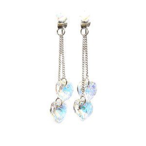 Crystal cube and Aurora Boreale heart droplets