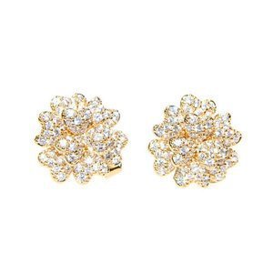 Gold plated flower earrings made with Cubic Zirconia Gold plated flower earrings made with Cubic Zirconia