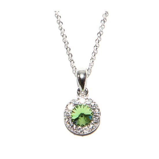 Peridot Boutique Solitaire Necklace made with Swarovski Elements