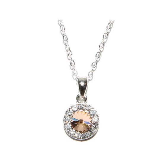 Light Peach Boutique Solitaire Necklace made with Swarovski Elements