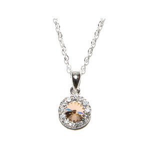 Light Peach Boutique Solitaire Necklace made with Swarovski Elements