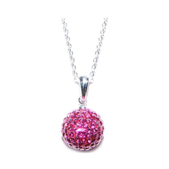 Fuchsia Crystal Ball Necklace made with Swarovski Elements 