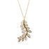Fern Design Necklace in Gold made with Cubic Zirconia crystals