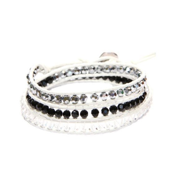 White Leather Wrap Bracelet