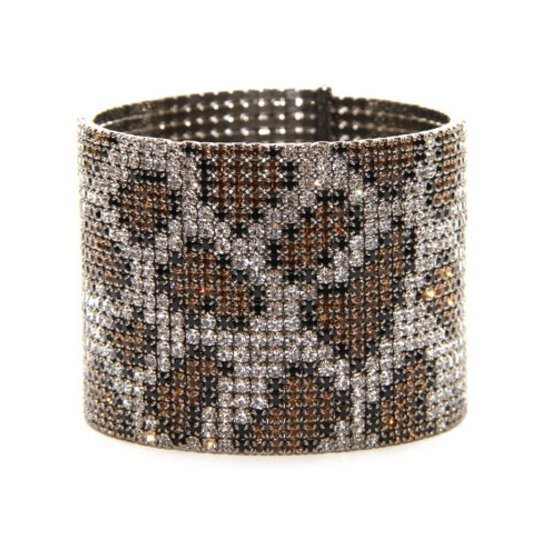Leopard Print Crystal Cuff Bracelet made with Swarovski Elements