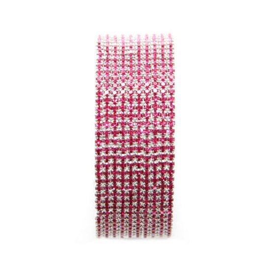 Fuchsia Crystal Cuff Bracelet made with Swarovski Elements (Narrow)
