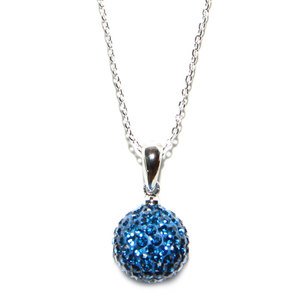 Capri Blue Crystal Ball Necklace made with Swarovski Elements