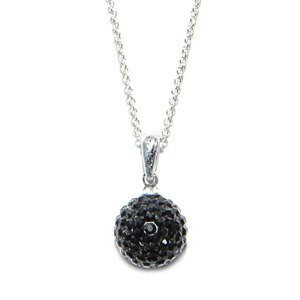 Jet Black Crystal Ball Necklace made with Swaroski Elements