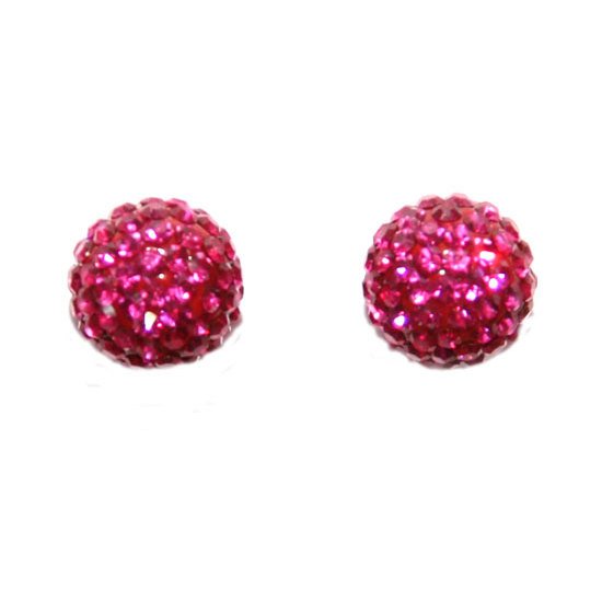 Fuchsia Crystal Ball Earring with Swarovski Elements