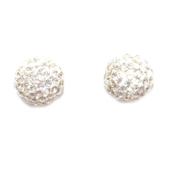 Clear Crystal Ball Earrings with Swarovski Elements