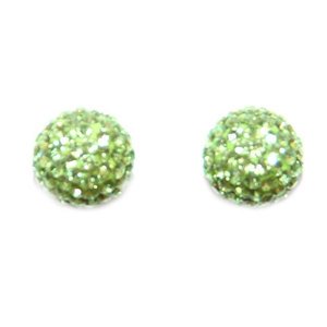 Peridot Green Crystal Ball Earrings