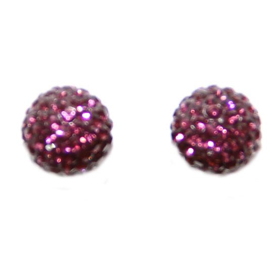 Burgundy Crystal Ball Earrings with Swarovski Elements