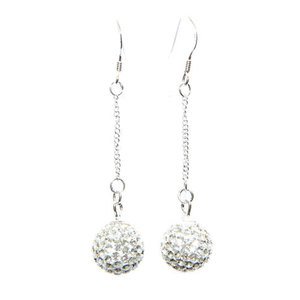 Clear Crystal Ball Dangly Earrings with Swarovski Elements 