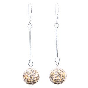 Silk Crystal Ball Dangly Earrings with Swarovski Elements