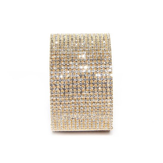 Golden Crystal Cuff Bracelet made with Swarovski Elements (Medium)