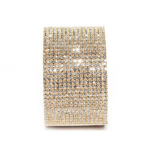 Golden Crystal Cuff Bracelet made with Swarovski Elements (Medium)
