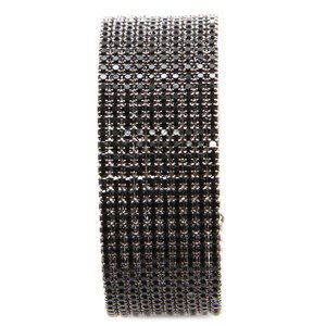 Jet Black Crystal Cuff Bracelet made with Swarovski Elements (Narrow)