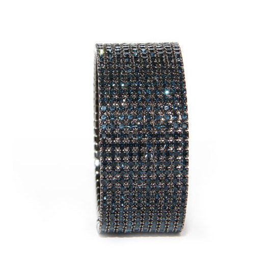 Montana Blue Crystal Cuff Bracelet made with Swarovski Elements (Narrow)