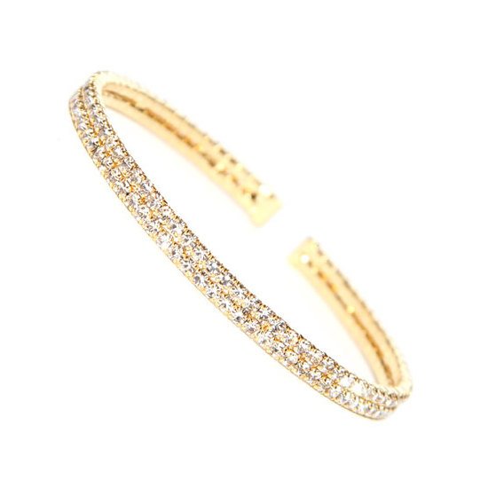 Golden Crystal Band Bracelet made with Swarovski Elements