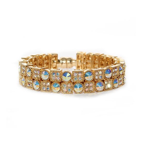 Aurore Boreale Gold Crystal Gemstone Bracelet made with Swarovski Elements