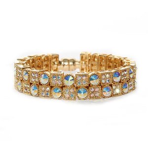 Aurore Boreale Gold Crystal Gemstone Bracelet made with Swarovski Elements