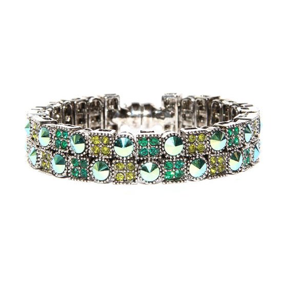 Emerald & Peridot Crystal Gemstone Bracelet made with Swarovski Elements