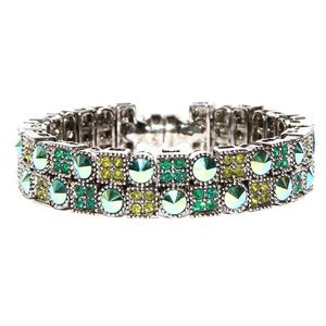 Emerald & Peridot Crystal Gemstone Bracelet made with Swarovski Elements
