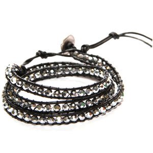 Hematite Leather Wrap Bracelet