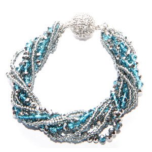 Indicolite Twisted Crystal Bracelet