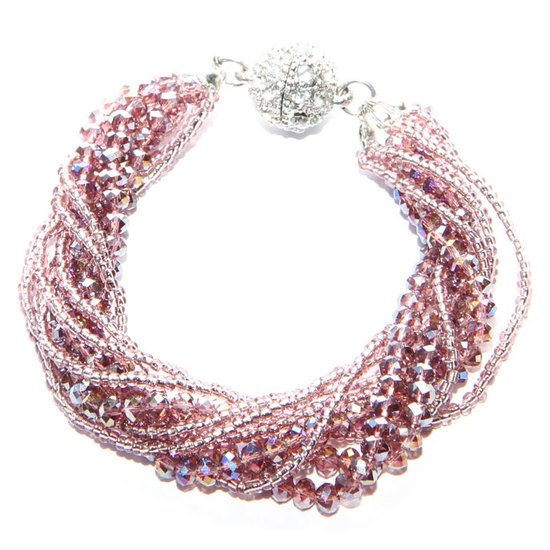 Light Amethyst Twisted Crystal Bracelet