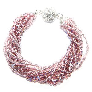 Light Amethyst Twisted Crystal Bracelet