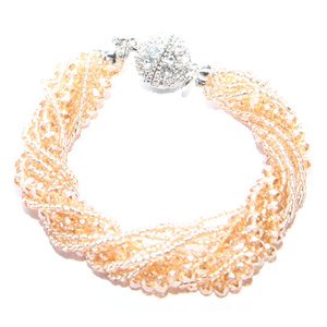 Peach Twisted Crystal Bracelet
