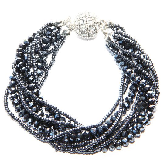 Dark Indigo Twisted Crystal Bracelet