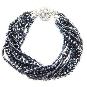 Dark Indigo Twisted Crystal Bracelet