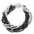 Jet Black and Clear Satin Twisted Crystal Bracelet
