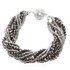 Jet Metallic Silver Twisted Crystal Bracelet