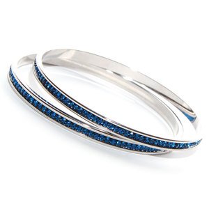 Capri Blue Bangles made with Swarovski Elements (Medium)