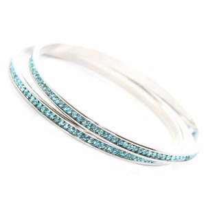 Aquamarine Bangles made with Swarovski Elements (Medium)