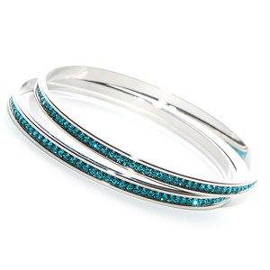 Blue Zircon Bangles made with Swarovski Elements (Large)
