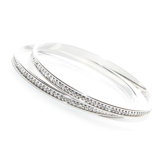 Clear Crystal Bangles made with Swarovski Elements (Medium)