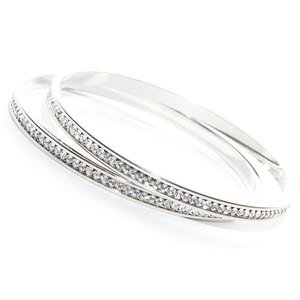 Clear Crystal Bangles made with Swarovski Elements (Medium)
