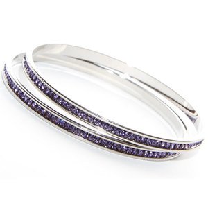 Purple Lilac Bangles made with Swarovski Elements (Medium)