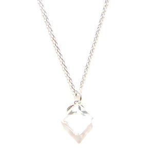 Clear Crystal Cube Necklace made with Swarovski Elements