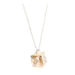 Silk Crystal Cube Necklace made with Swarovski Elements