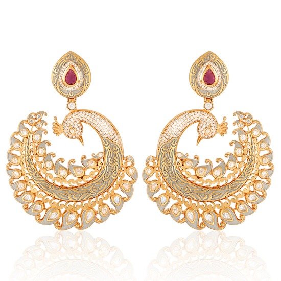 Peacock Ruby Earrings
