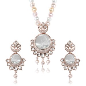 Delicate Zircon & Crystal Pendant Set,Pendant 2